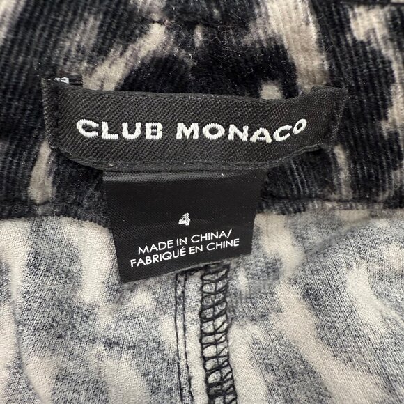 Club Monaco Leopard Velvet Corduroy Animal Print Black and Ivory Pants Size 4 - Picture 5 of 7